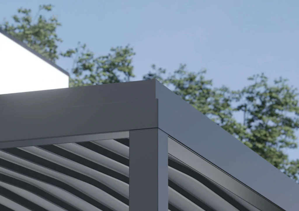 pergola-faltdach-pergolife-wandmontage-grau-closeup2